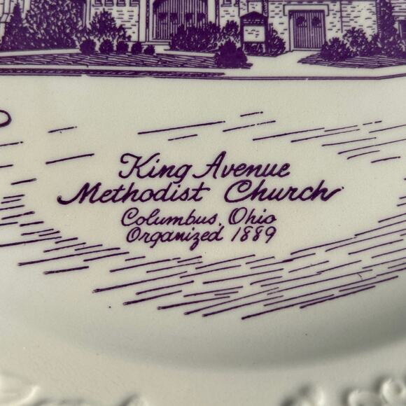 VTG Columbus Ohio Collector Plate King Avenue Methodist Church Homer Laughlin - Picture 4 of 7